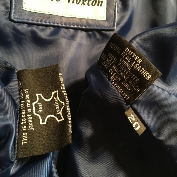 CARRIE HOXTON 100% Leather CROPPED MOTO BIKER JACKET, DARK BLUE, NWOT, XL
